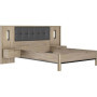 Lit adulte MAXIMIN avec chevets lambris - 140 x 190 cm - Chêne Krönberg clair