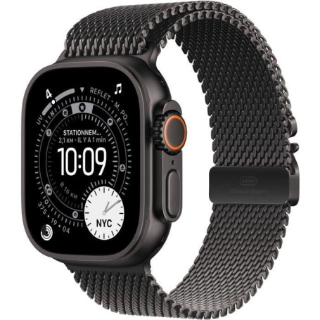 Apple Watch Ultra 3 GPS + Cellular 49mm en Titane Noir avec Bracelet Milanese Loop