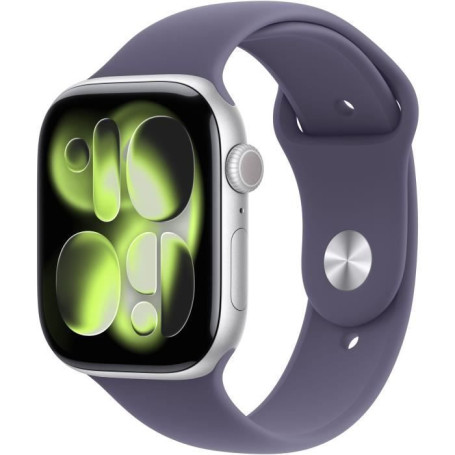 Apple Watch Series 11 GPS + Cellular 46mm Aluminium Argent avec Bracelet Sport Violet