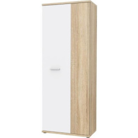 Armoire à chaussures contemporaine MISCA - Chêne Sonoma et Blanc Mat