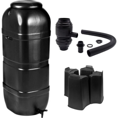 Récupérateur d'eau Nature 100L en colonne - Anti-UV - Noir