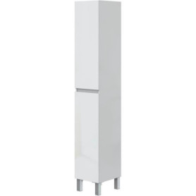 Colonne de Salle de Bain NEREA en Blanc Brillant avec 2 Portes