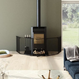 Barrière de sécurité flexible pour cheminée et poêle à bois - 360 cm - Noir