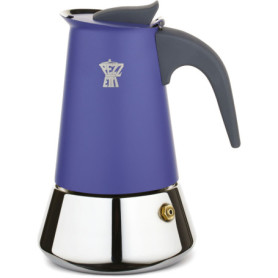 Cafetière Italienne PEZZETTI STEELEXPRESS en Acier Inoxydable - 4 Tasses - Bleu Indigo