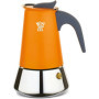 Cafetière Italienne PEZZETTI STEELEXPRESS en Acier Inoxydable - 4 Tasses - Orange