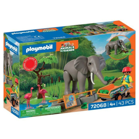 Pack Playmobil Eléphants et Soigneur - My Life au Zoo