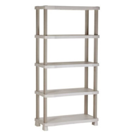 Étagère en Plastique Beige 5 Niveaux 90x45x184 cm - PLASTIKEN