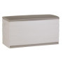 Coffre de Rangement Beige 350L avec Roulettes et Cadenassable