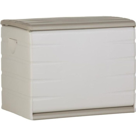 Coffre de Rangement PLASTIKEN 260L Beige avec Roulettes et Cadenassable