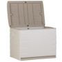 Coffre de Rangement PLASTIKEN 260L Beige avec Roulettes et Cadenassable