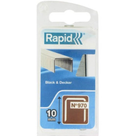 Agrafes galvanisées RAPID N°970 - 10 mm pour outils Black & Decker