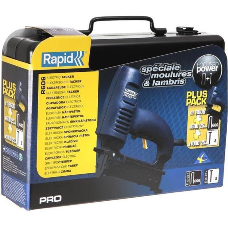 Agrafeuse Cloueuse Électrique RAPID R606 avec Coffret Inclus