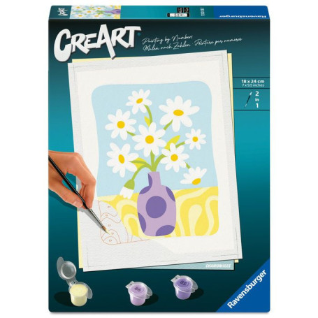 Ravensburger CreArt Peinture par Numéros - Camomilles 18x24 cm pour Adultes