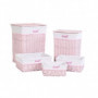 Lot de paniers DKD Home Decor Rose Polyester Enfant osier (44 x 34 x 56 cm) 239,99 €