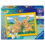 Kit de Peinture par Numéros Ravensburger - Lapins Mignons 13x18cm