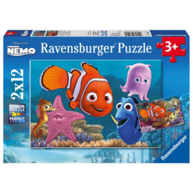 Puzzle Némo le Petit Fugueur - 2 x 12 Pièces avec Posters