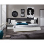 Lit adulte WIMEX RHODES avec chevets et liseuses - 160x200 cm - Blanc/Graphite