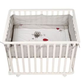 Parc Bébé 100x75 cm avec Tapis Adam et Eule - ROBA