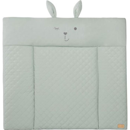 Matelas à langer ROBA Visage de lapin - 85 x 75 cm - Vert givré