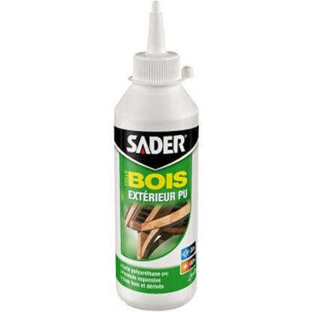 Colle Bois Extérieur SADER PU Polyuréthane 250 g - Ultra Résistante à l'Humidité