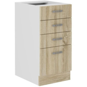 Meuble Bas SARA avec 4 Tiroirs en Chêne Sonoma - L40xP48xH82 cm