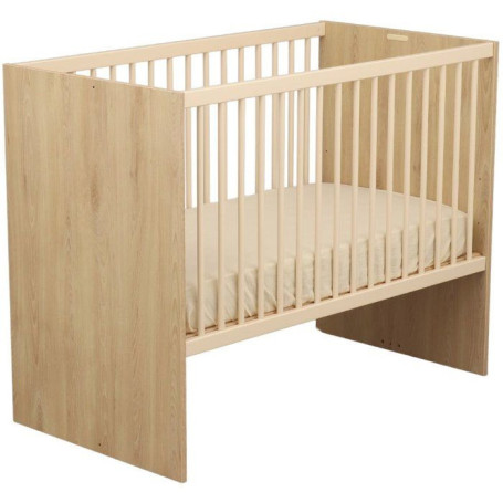 Lit bébé évolutif Adele 120 x 60 cm avec matelas inclus - Hêtre crème