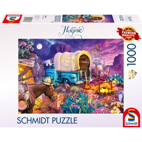 Puzzle Camping Romantique au Far West - 1000 Pièces