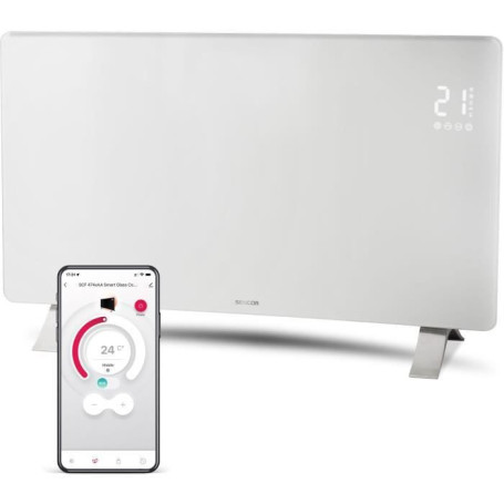 Radiateur Intelligent Wi-Fi en Verre SENCOR 2400W avec Thermostat