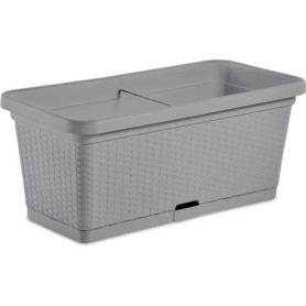 Bac à Fleurs Natural 66L en Gris Pierre - 80x40x34 cm