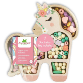 Coffret Licorne de Perles en Bois pour Création de Bijoux
