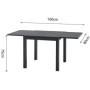 Table de jardin extensible en aluminium pour 6 personnes