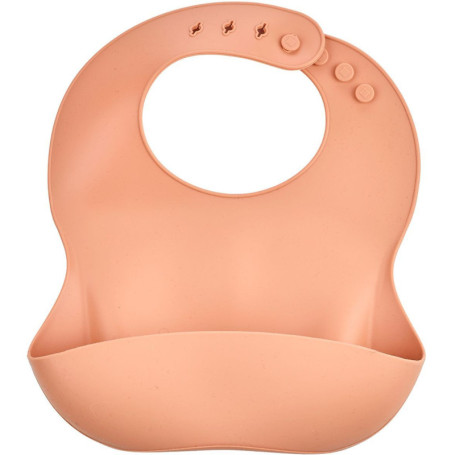 Bavoir en Silicone avec Récupérateur - THERMOBABY - Couleur Pêche