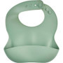 Bavoir en Silicone avec Récupérateur - Vert Cactus