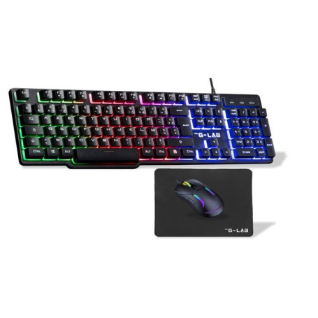 Pack Gamer Filaire 4-en-1 - Clavier, Souris et Tapis de Souris Noir