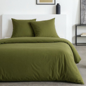 Parure de lit Essential TODAY - Housse de couette 220x240 cm - Effet lavé vert