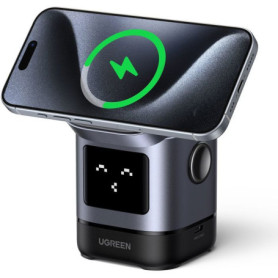 Station de Charge 2 en 1 UGREEN Robot Qi2 - Noir Élégant