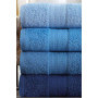 Ensemble de 4 serviettes de bain en coton bleu - 50 x 85 cm