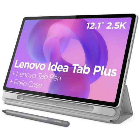 Tablette Tactile LENOVO IdeaTab Plus 12,1" 2,5K IPS - 8 Go RAM - 256 Go - Gris avec Stylet et Folio