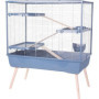Cage surélevée pour lapin ZOLUX Néolife - 3 étages, bleu, 99 x 54 x 114 cm