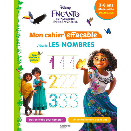 Disney - Encanto - Mon cahier effaçable - J'écris les nombres et je compte (3-6 ans)