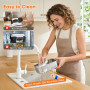 Jradse Gamelle Chauffante, 110W Lunch Box Chauffante Electrique avec 1,5L de Capacité, Réchauffeur d'Aliments en Acier Inoxydabl