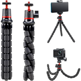 AKASO Trépied Portable Octopus, Caméra Sport Flexible Octopus Gorrila Pod & Fixation pour Action Cam Akaso V50X / EK7000 / EK700