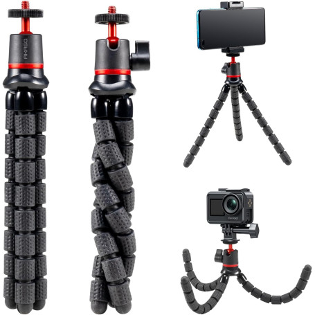 AKASO Trépied Portable Octopus, Caméra Sport Flexible Octopus Gorrila Pod & Fixation pour Action Cam Akaso V50X / EK7000 / EK700