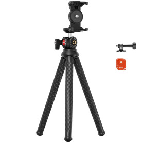 NEEWER Mini Trépied Flexible Caméra Smartphone avec Télécommande, Perche à Selfie Vlog avec Phone Holder et Action Camera Adapte