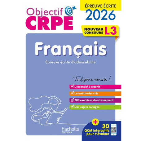 Objectif CRPE 2026-2027 - Français - épreuve écrite d'admissibilité L3
