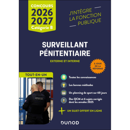 Concours Surveillant pénitentiaire - Tout-en-un - Concours externe et interne 2026-2027
