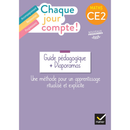 Chaque jour compte - Maths CE2 - Ed. 2025 - Guide bi-média avec diaporamas