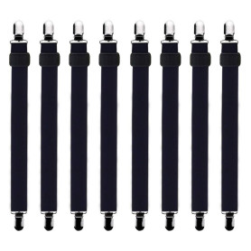 Bedecor -8Pcs (60cm à 200cm) Tendeur Drap Housse Lit Drap Réglable,Tendeurs de Maintien,Convient à Tous Lits et Matelas,Noir