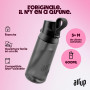 air up Gourde Click Midnight Black 600 ml – Pack de démarrage avec 5 capsules, brosse pour paille et étui Twogo Noir | Sans sucr