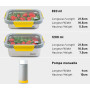 Pika | Lot de 2 boites alimentaires sous vide en inox + pompe de mise sous vide | 820ml + 1200ml | Micro-ondes, four, congélateu